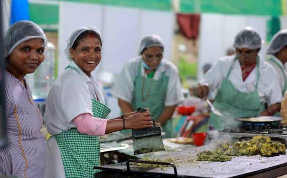 Women working together in a food preparation kitchen